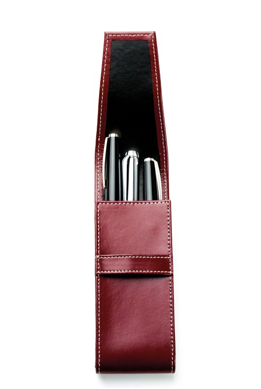 Schreibgeräteetui TRIO CAMBRIDGE Top Grain Leder rot